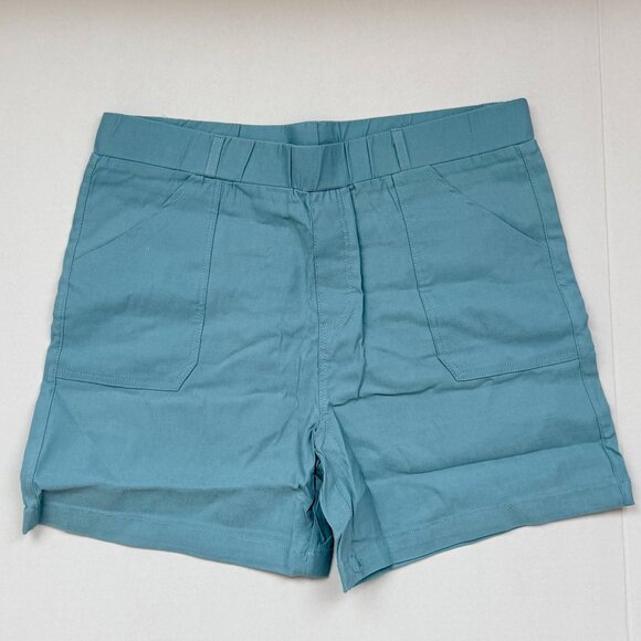Mom Cut Grey/Blue Chino Casual Shorts – Soft Stretch Cotton & Hiking - Picture 1 of 2